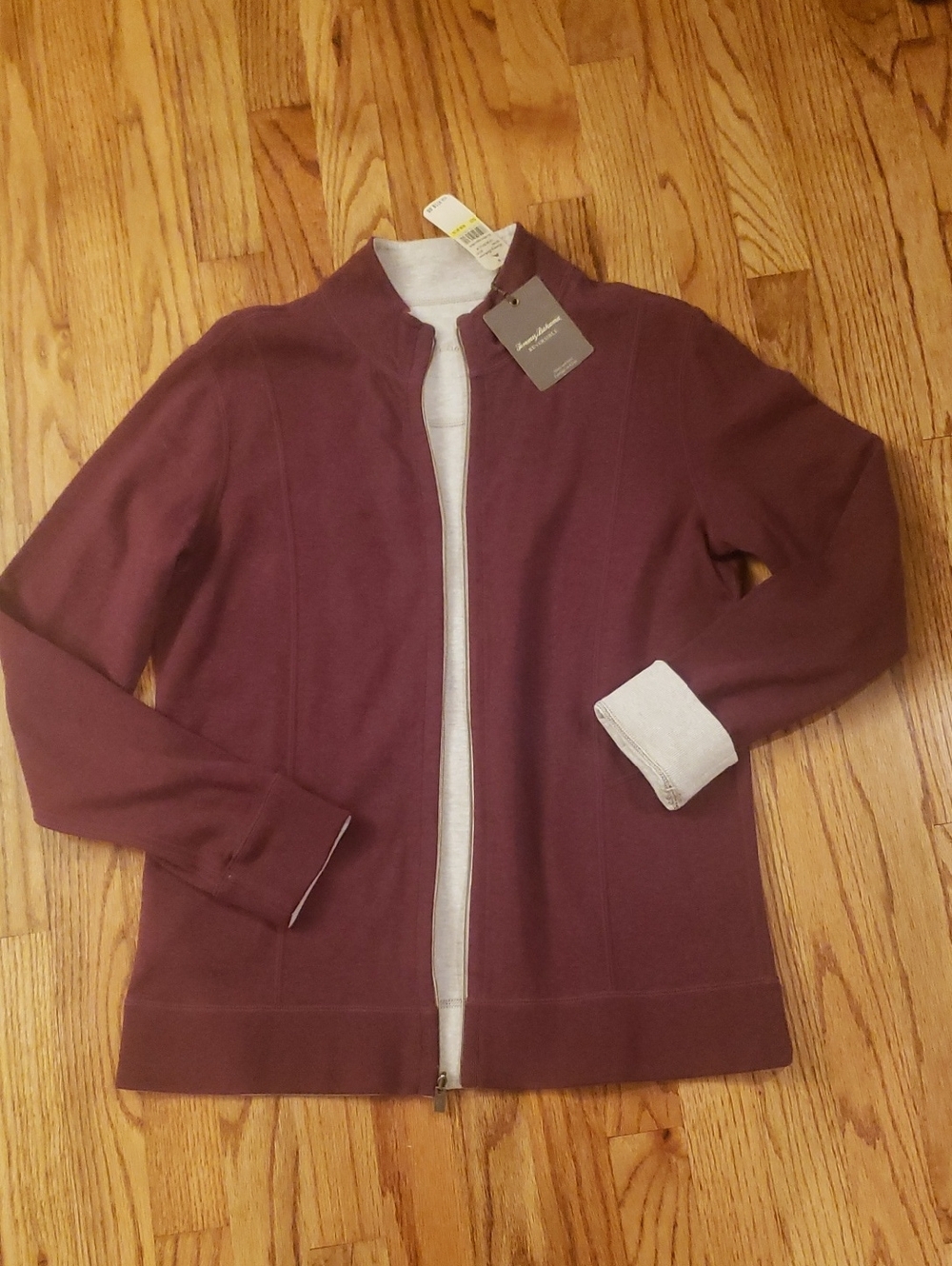 NWT Tommy Bahama Reversible Jacket Burgandy/Light Heather Gray Size: M
